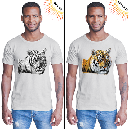 Adult Unisex Tiger Head Portrait Solar Tee