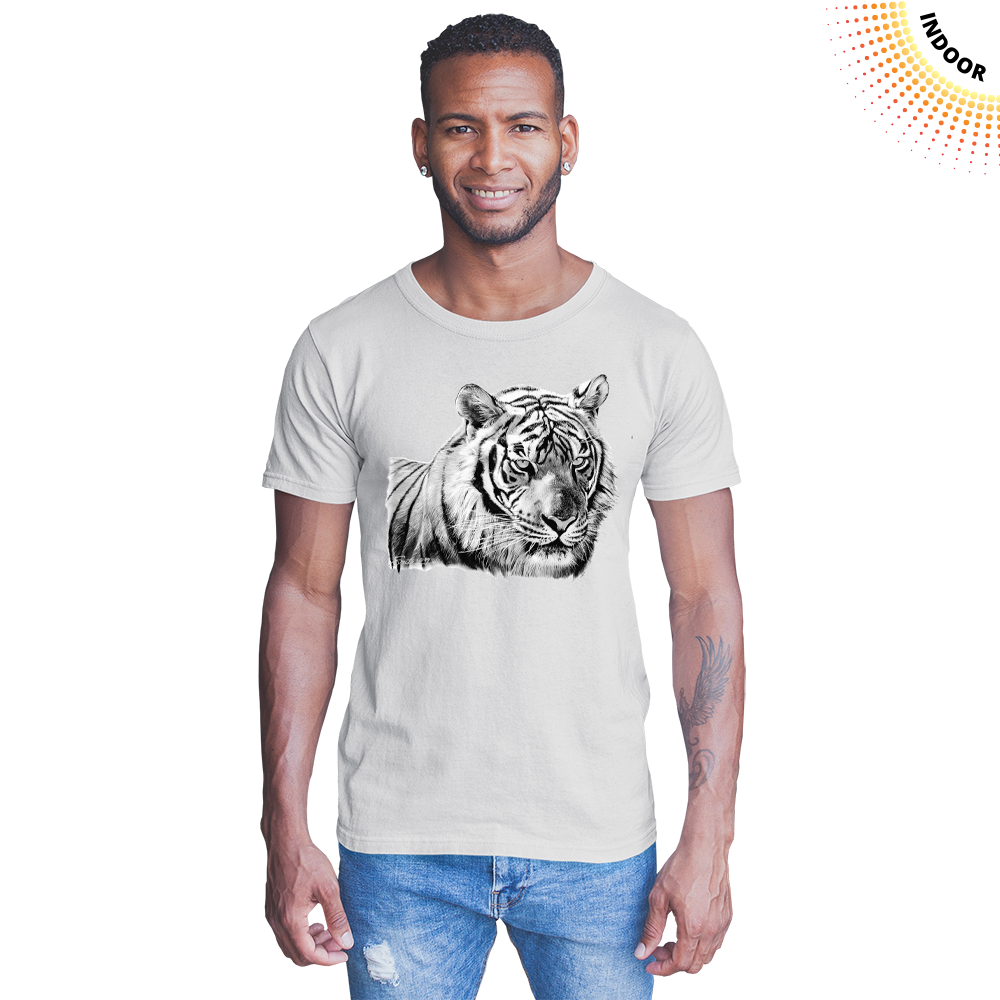 Adult Unisex Tiger Head Portrait Solar Tee