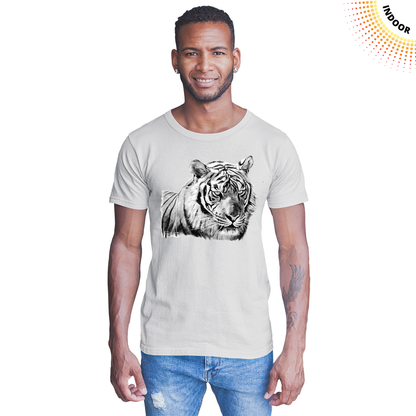 Adult Unisex Tiger Head Portrait Solar Tee