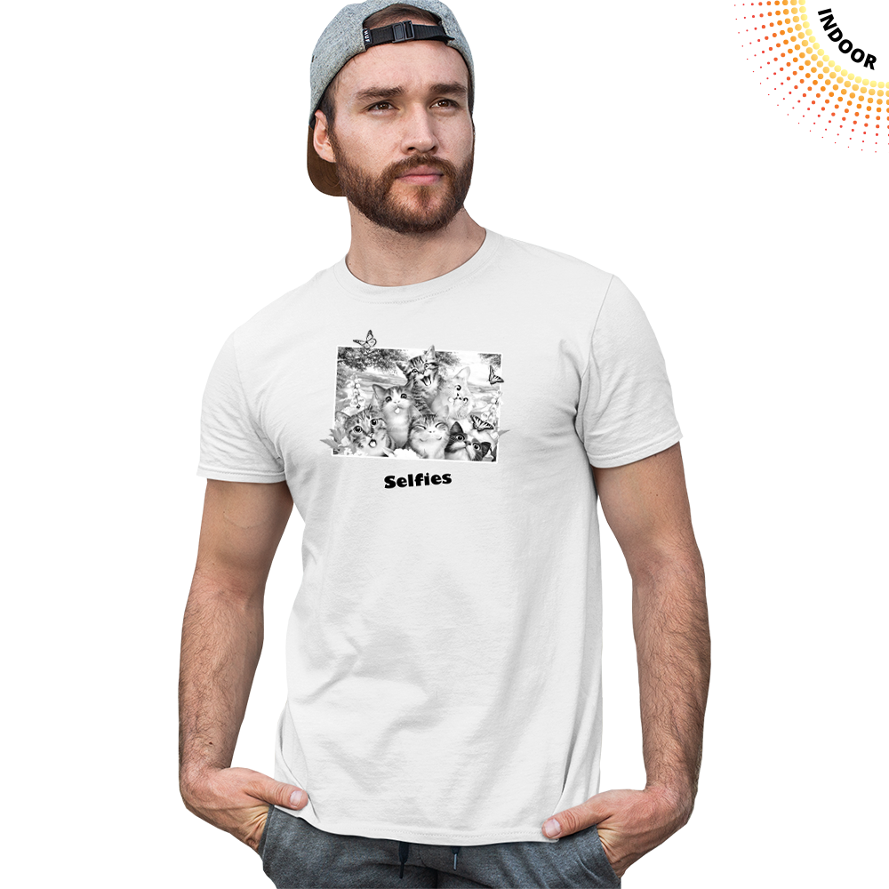 Adult Unisex Cat Selfie Solar Tee