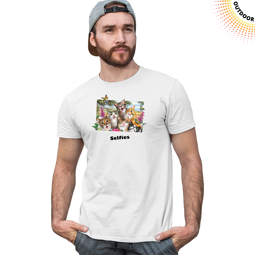 Adult Unisex Cat Selfie Solar Tee