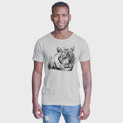 Adult Unisex Tiger Head Portrait Solar Tee